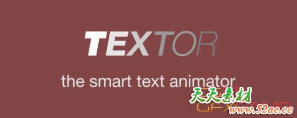 弹性延迟缓冲文字动画AE脚本 Aescripts Textor V1.1.3 + 使用教程-天天素材网