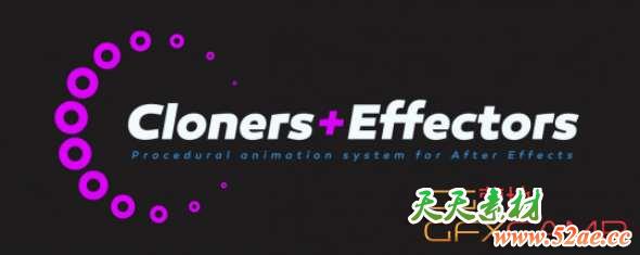 图形克隆复制MG动画AE脚本 Aescripts Cloners + Effectors v1.2.3 + 使用教程-天天素材网