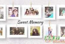 AE模板-拍立得悬挂照片相册回忆片头 Sweet memories-天天素材网