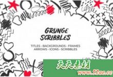Grunge Scribbles PR模板下载-天天素材网