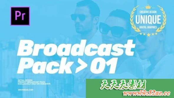 PR模板 现代广播包 栏目包装视频片头模板 Modern Broadcast-天天素材网