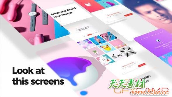 AE模板-时尚手机APP宣传展示包装动画 XL Phone Promo-天天素材网