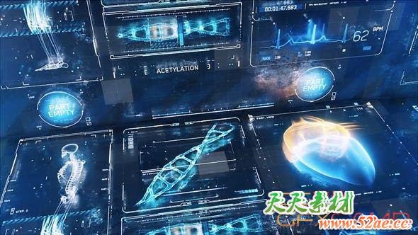 AE模板-科技感HUD元素动画 HUD Elements-天天素材网