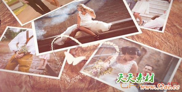 AE模板-浪漫婚礼照片相册片头 Wedding Slideshow-天天素材网