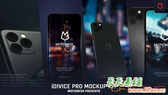 AE模板-iPhone 11手机APP宣传展示片头 iDevice 11 Pro Mockup Kit – App Promo-天天素材网