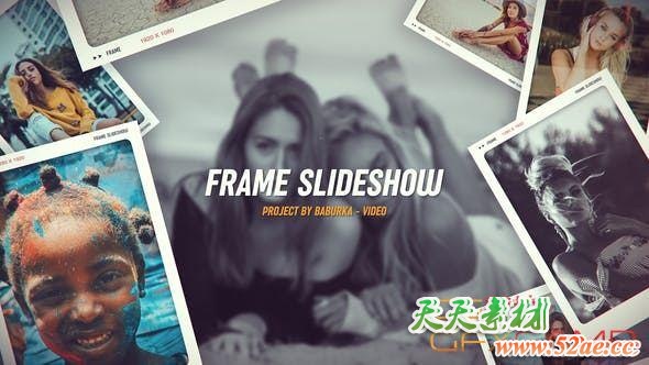 AE模板-动态照片相册展示片头 Dynamic Frame Slideshow-天天素材网