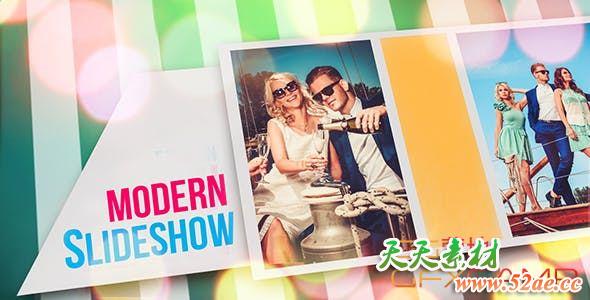 AE模板-复古时尚图片幻灯片开场 Slideshow-天天素材网