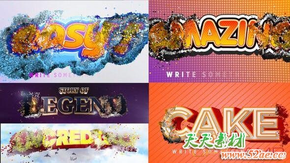 AE模板-10组个性化风格Logo文字标题动画 Simple Logo & Title Intro-天天素材网