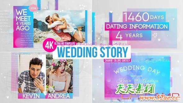 AE模板-时尚浪漫婚礼照片视频包装故事片头 Wedding Story-天天素材网