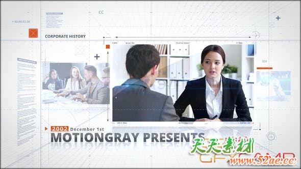 AE模板-空间感简洁商务时间线片头 Timeline-天天素材网