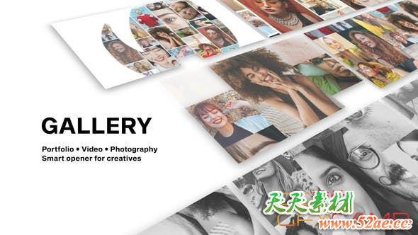 AE模板-相册照片墙展示片头 Gallery – Photo And Video Logo Reveal-天天素材网