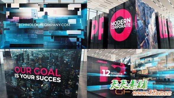 AE模板-现代科技感展厅图片展示包装 Modern Technology Corporate-天天素材网