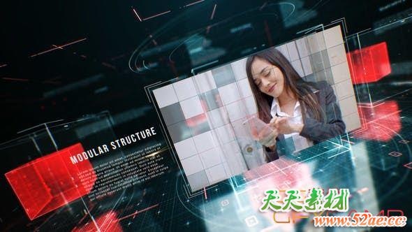 AE模板-三维科技感方块包装企业视频片头 Hi Tech Cubes Slideshow-天天素材网