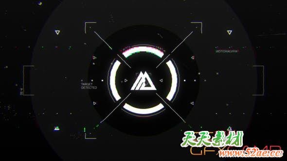AE模板-科技感Logo动画 Glitch HUD Logo-天天素材网