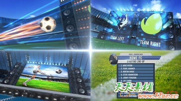 AE模板-足球比分板体育栏目包装 Ultimate Soccer – Complete Broadcast Package-天天素材网