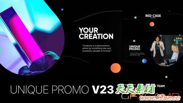 AE模板-现代商务企业包装宣传片头 Unique Promo v23 Corporate Presentation-天天素材网