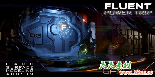Blender硬面建模插件 Blendermarket – Fluent Power Trip v1.5 – Hard Surface Modeling Tool For Blender 2.8+-天天素材网