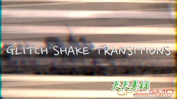 FCPX插件-信号损坏抖动视频转场 Glitch Shake Transitions-天天素材网