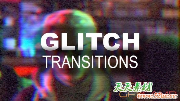 FCPX插件-信号损坏视频撕裂转场 Glitch Transitions-天天素材网