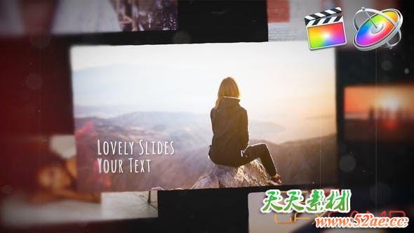 FCPX插件-美好回忆照片相册展示片头 Lovely Slides-天天素材网