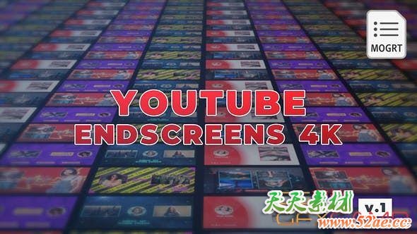 PR预设-网络视频结尾推荐框包装 Youtube EndScreens 4K-天天素材网