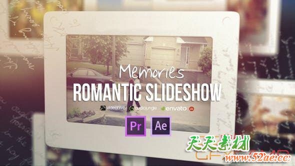 PR预设-浪漫回忆婚礼照片相册片头 Memories – Romantic Slideshow-天天素材网