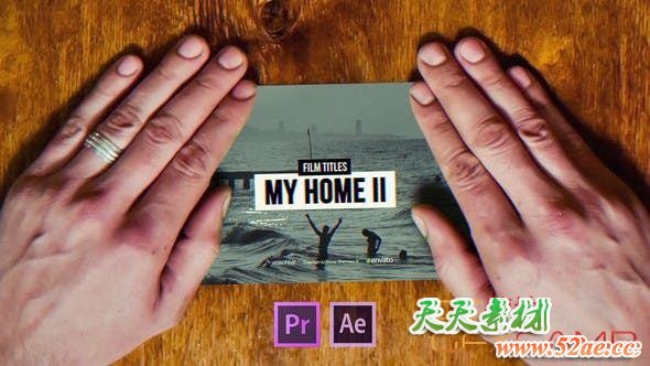 PR预设-回忆定格照片相册片头 Film Titles Slideshow My Home II-天天素材网