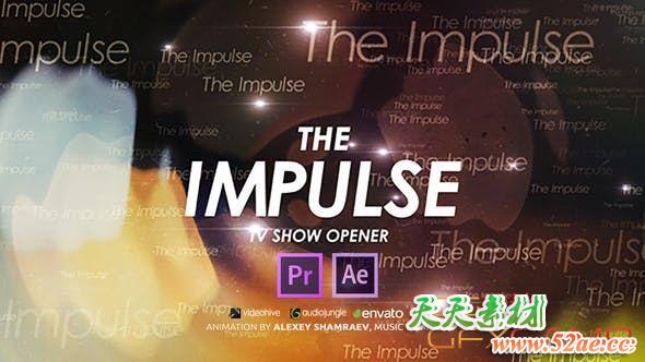 PR预设-扭曲冲击文字介绍片头 The Impulse TV Show Opener-天天素材网