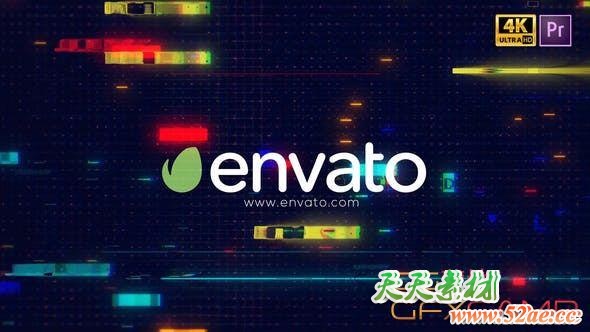 PR模板-科技感信号损坏Logo动画 Glitch Logo Intro Pro-天天素材网