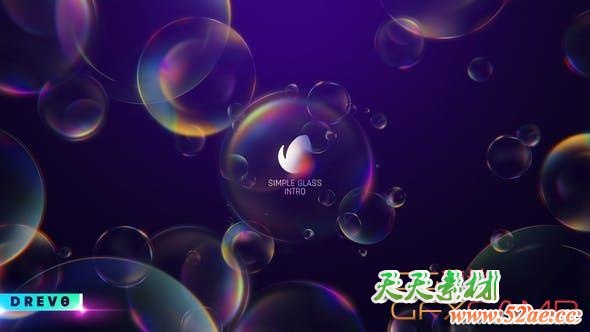 AE模板-彩色气泡Logo动画 Simple Glass Intro-天天素材网