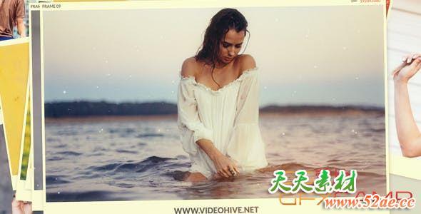 AE模板-旅游照片相册拍立得动态片头 Dynamic Photo Slideshow-天天素材网