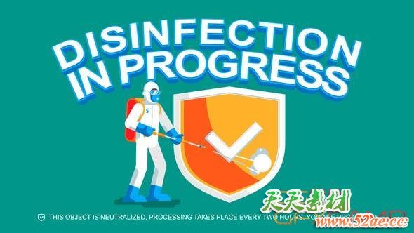 AE模板-医疗防护MG动画 Disinfection-天天素材网