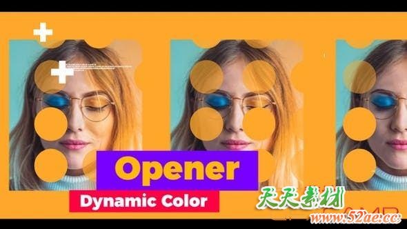 AE模板-时尚图片宣传包装片头 Dynamic Color Opener-天天素材网