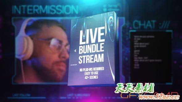 AE模板-科技感直播包装元素 Live Stream Bundle-天天素材网