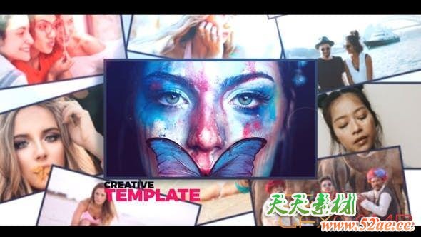 AE模板-照片墙相册卡片展示片头 Photocard Slideshow-天天素材网