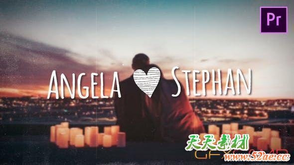 AE模板-情侣爱情婚礼照片相册回忆片头 Lovely Photo Slides-天天素材网