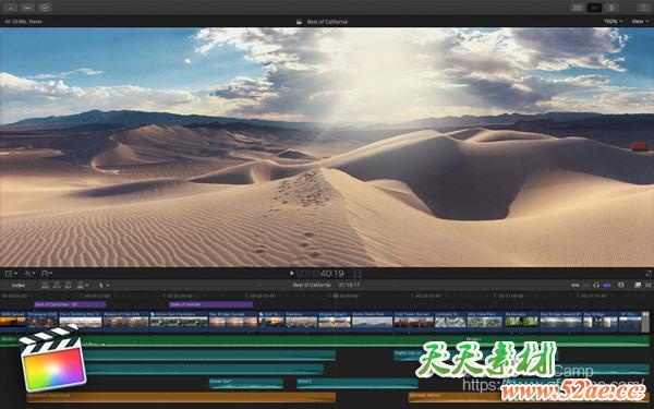 Apple Final Cut Pro X / FCPX v10.4.9 中文版/英文版/多语言破解版-天天素材网