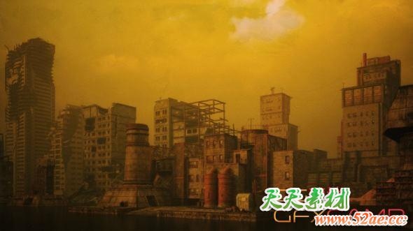 未来废墟城市场景模型 Kitbash3D – Mini Kit Post-Apocalypse (3DS MAX格式)-天天素材网