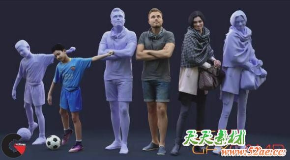 三维人物角色C4D模型 3D People – Mega Collection for Cinema 4D-天天素材网