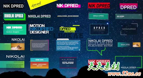 FCPX插件-25个现代时尚流行文字标题字幕条动画 Twenty5 Titles Part A-天天素材网