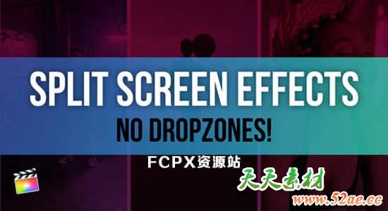 FCPX插件-13种多画面组合视频分屏动画预设 Split Screen Effects Kit + 使用教程-天天素材网