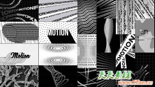 FCPX插件-64种创意海报设计文字标题横屏竖屏排版动画 Typographic Kinetic Posters & Titles-天天素材网