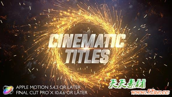 FCPX模板-大气震撼火星粒子文字标题电影预告片开场 Cinematic Trailer Titles-天天素材网