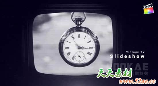 FCPX模板-复古老实电视机图文展示动画 Vintage TV Slideshow-天天素材网