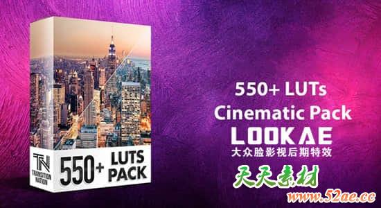 550个室内户外照明环境城市黑白复古婚礼电影LUTS调色预设 550+ LUTs – Cinematic Pack-天天素材网
