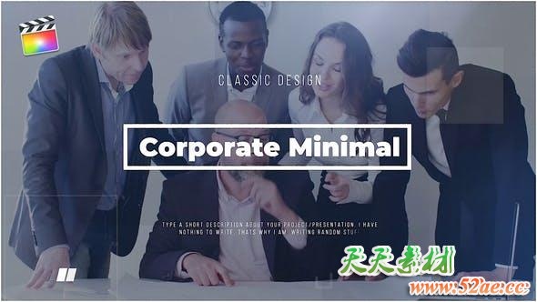 FCPX插件-12组公司企业商务会议业务图文介绍场景包装动画 Corporate Minimal-天天素材网