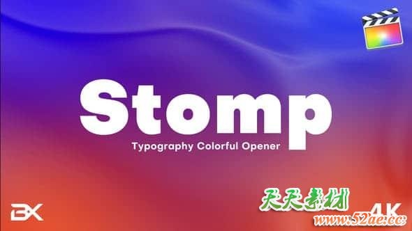 FCPX模板-动感节奏快闪文字标题演示卡点动画片头 Stomp Colored Opener-天天素材网