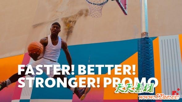 FCPX模板-数字失真故障体育运动赛事介绍开场 Faster Better Stronger-天天素材网