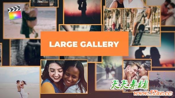 FCPX插件-9种三维空间悬浮照片墙相册图片展示场景 Fast Large Gallery-天天素材网
