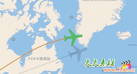 FCPX插件-世界地图定点坐标连线飞行线路动画发生器 Point To Point Route Generator + 使用教程-天天素材网